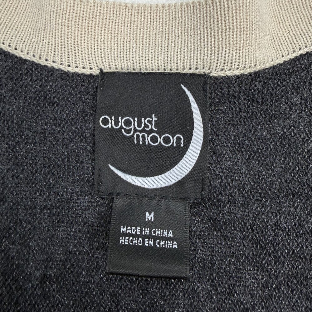 August Moon Open-Front Striped Knit Poncho Cardigan M # - Picture 4 of 9